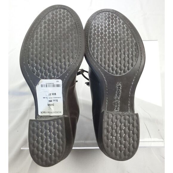 Hush Puppies Brown Leather low Heeled ankle Boots w laces sz 8 - Picture 7 of 8